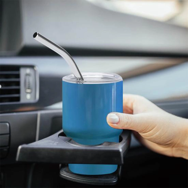 3 Oz Stainless Steel Mini Tumbler With Straw And Lid